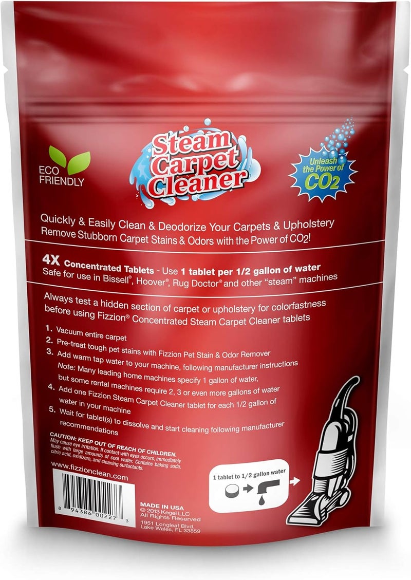 Fizzion Clean Steam Cleaner (20 Tablets) - Steam Cleaner Tablets Carpet Stain Remover, Odor Neutralizer & Upholstery Cleaner Makes 10 Gallons - Image 2