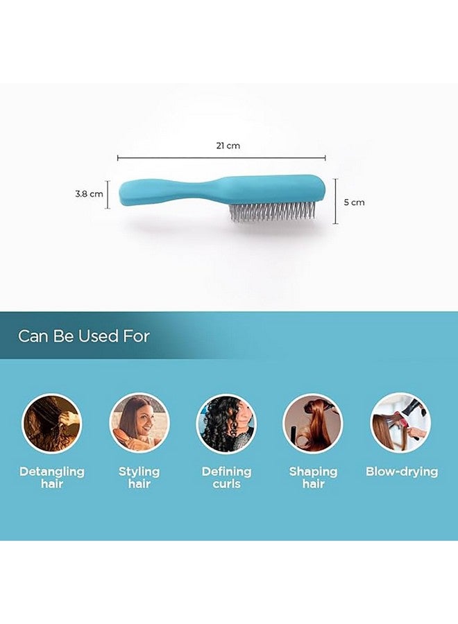 Hearts Hair Brush | Bristles Brush | Hair Brush With Paddle | Brush For Curly Wavy Hairs | Suitable For All Hair Types | Hair Brush Styling Hair | C19Ble | Blue - Image 5