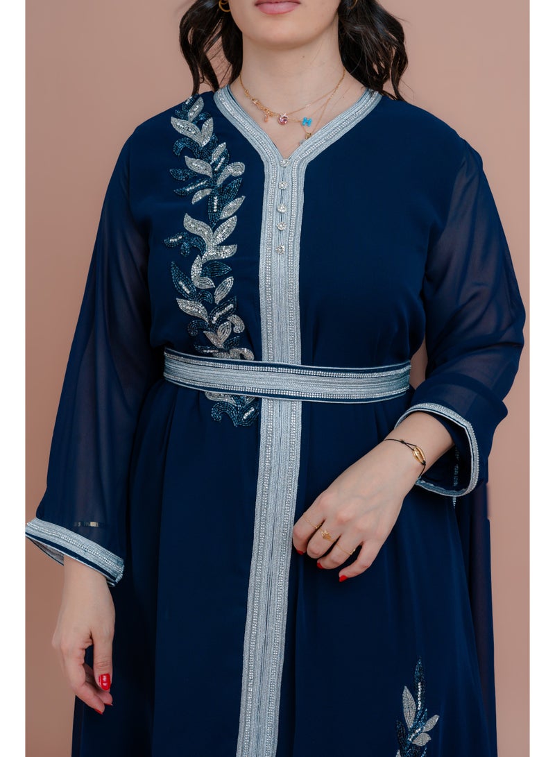 IKKXA Belted Elegant 2-Piece Kaftan - Image 4