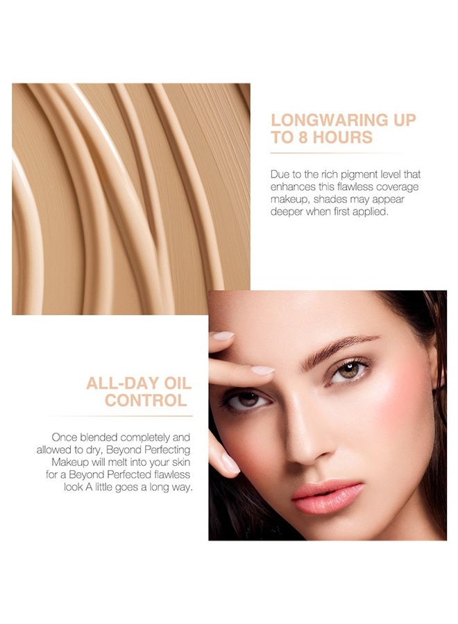 O.TWO.O Incisible Cove Foudation，Full Coverage Liquid Foundation, Smoothing Makeup Base Concealer Foundation, Matte Wear Concealer Sun Block Cream, Minimizes Pores, Hides Wrinkles - Advanced Real Moisture Foundation #Natural white  - Image 4