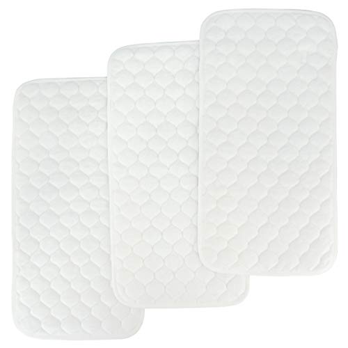 BlueSnail Quilted Thicker Waterproof Changing Pad Liners3 CountSnow White 13 x 27
