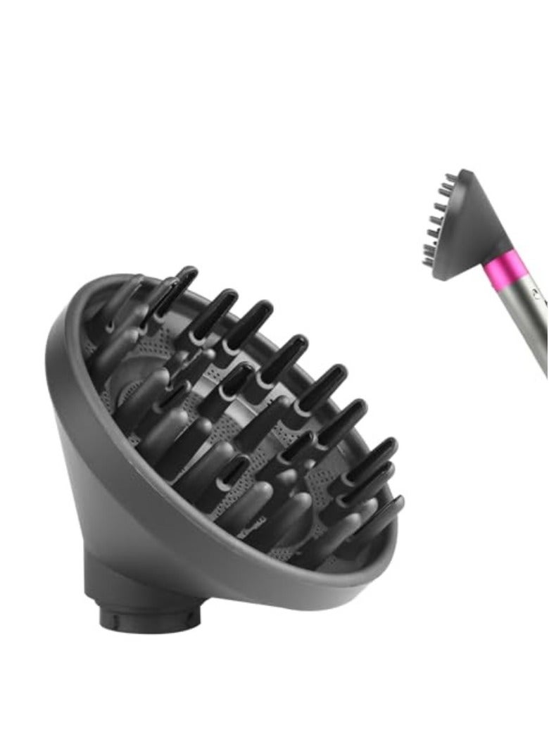 Hair Diffuser Attachment for Dyson Airwrap, Upgraded Diffuser Nozzle Compatible with Airwrap Styler, Diffuser Attachment for Airwrap HS01/HS05, for Replacement Part NO.973365-01, Grey - Image 1