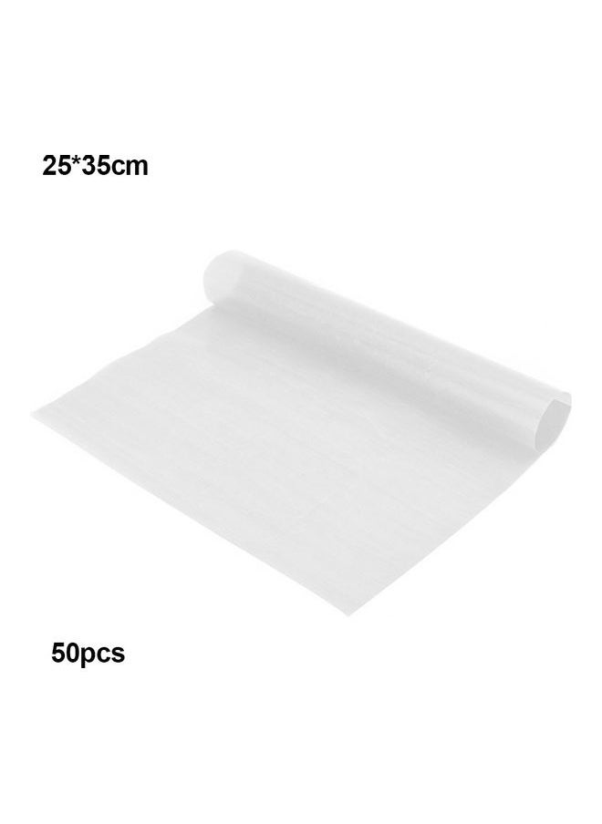 NIBEMINENT 50-Piece Non-Stick Baking Paper Mat White  - Image 1