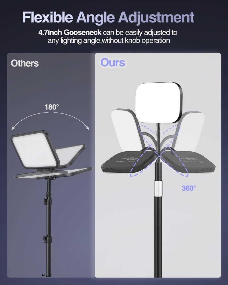 EMART Ring Light for Desk with Flexible Gooseneck, Desktop Zoom Meetings Streaming Key Light for Video Conferencing Calls, Recording Keylight Continuous Output Lighting for Laptop Computer Webcam - Image 2