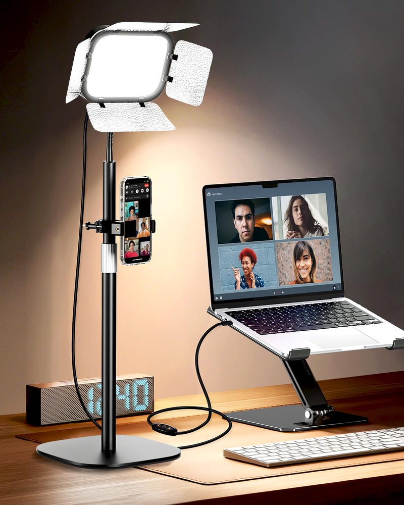 EMART Ring Light for Desk with Flexible Gooseneck, Desktop Zoom Meetings Streaming Key Light for Video Conferencing Calls, Recording Keylight Continuous Output Lighting for Laptop Computer Webcam - Image 1