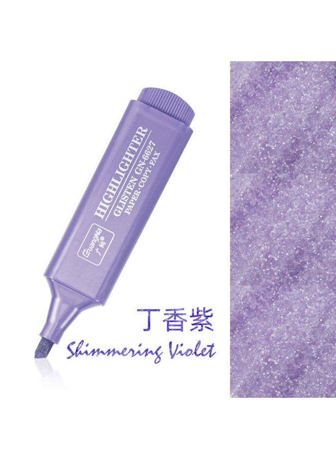 GuangNa Morandi Metal Color Xinghe Fine Flash Highlighter Hand Account Student Hand Account Color Marker - Image 1