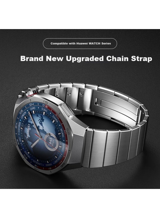 Wei Qiantu Weiqiantu Compatible With Huawei Watch Gt5/5pro/watch5/4/4pro/3/3pro/gt4/3/2 Stainless Steel Metal Strap, Quick Release, Silver - Image 2
