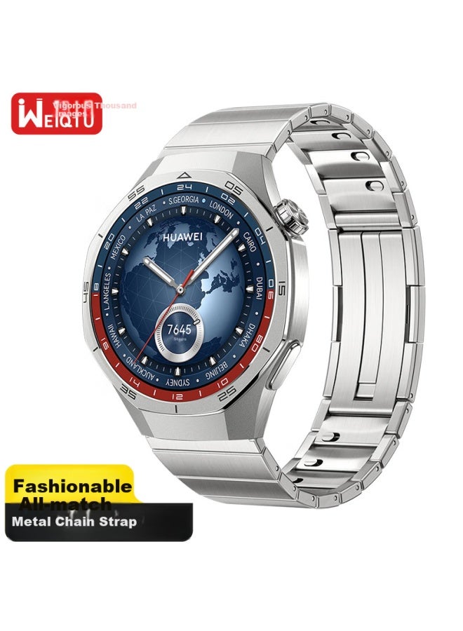 Wei Qiantu Weiqiantu Compatible With Huawei Watch Gt5/5pro/watch5/4/4pro/3/3pro/gt4/3/2 Stainless Steel Metal Strap, Quick Release, Silver - Image 1