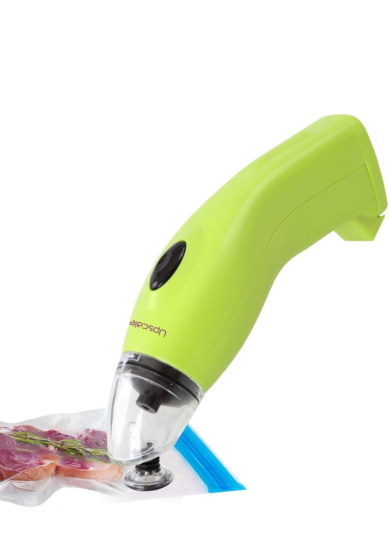 UPSCALE Mini Handheld Vacuum Sealer Food Packing Machine AA Battery mode  Green  - Image 1