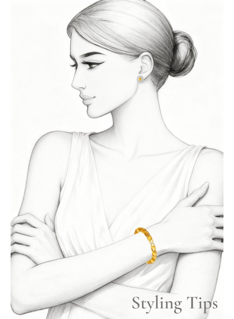 غَيْرُ مَألُوف إليزابيث 1 - أقراط زهرية بألماس أصفر زاهي - Image 4