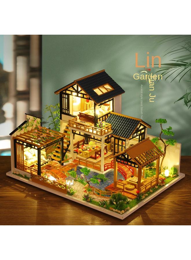 Bluejw DIY Cottage Forest Garden Pastoral Wooden Handmade Assembled Vintage Courtyard Villa Model Creative Ornaments Gift Giving - Image 3