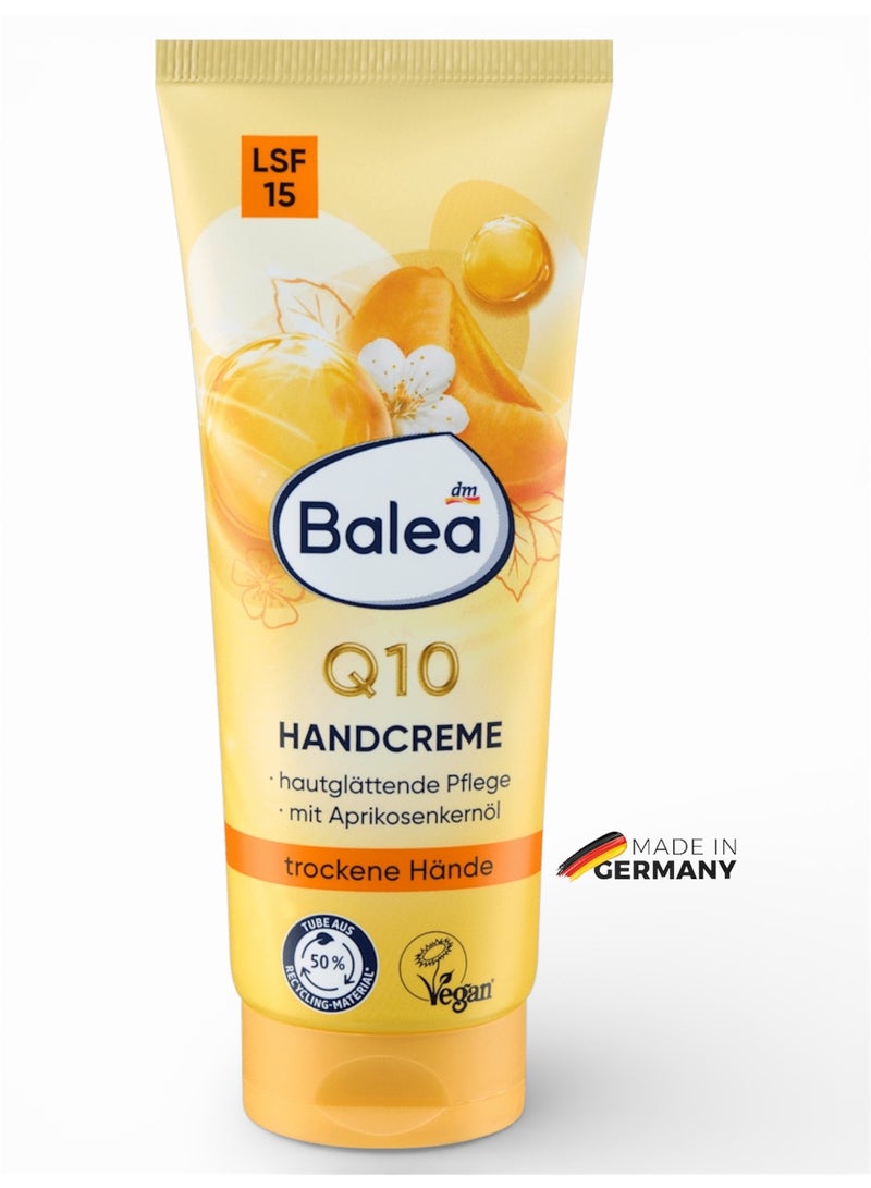 Balea Q10 Hand Cream SPF 15 with Apricot Kernel Oil – Smoothing Care for Dry Hands - Image 1