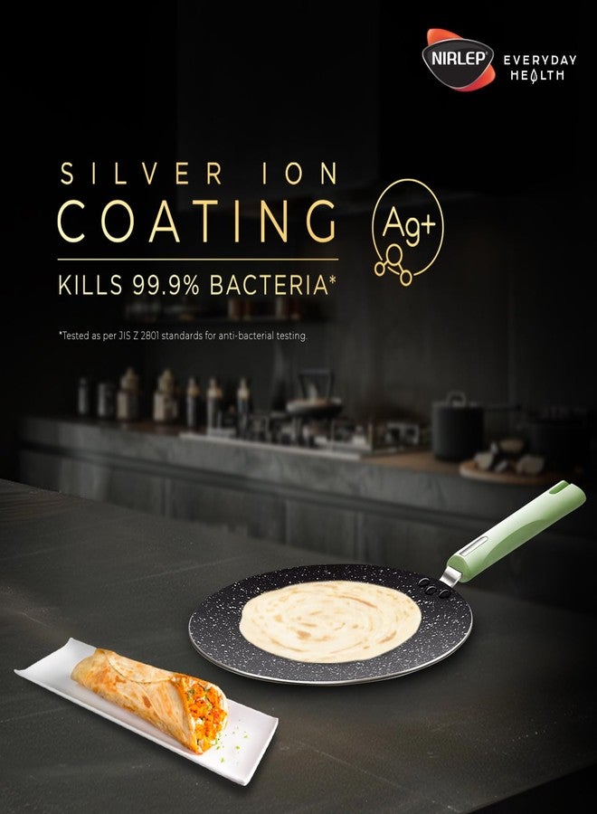 Nirlep NutriHealth Dosa Tawa 32 cm I Patented Silver Ion Coating I Metal-Spoon Friendly I I Soft Touch Handle I Multi-Purpose Non-Stick Tawa for Dosa, Uttapam and Pancake I 18M Guarantee - Image 3