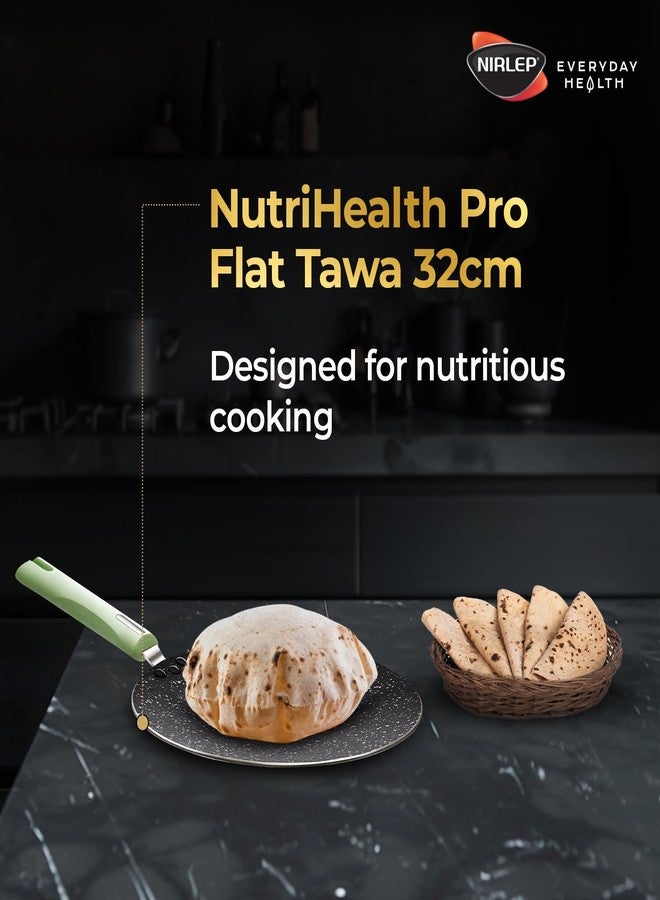Nirlep NutriHealth Dosa Tawa 32 cm I Patented Silver Ion Coating I Metal-Spoon Friendly I I Soft Touch Handle I Multi-Purpose Non-Stick Tawa for Dosa, Uttapam and Pancake I 18M Guarantee - Image 2