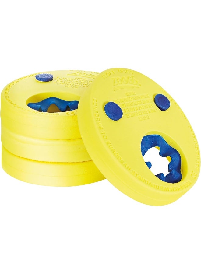 Zoggs Float Discs 4pcs Set for Kids Ages 2 to 6 | Foam Swim Arm Bands with Removable Layers | Puncture-Free and Lightweight Water Float Aids | Supports Up to 25kg | 465361 - Image 1