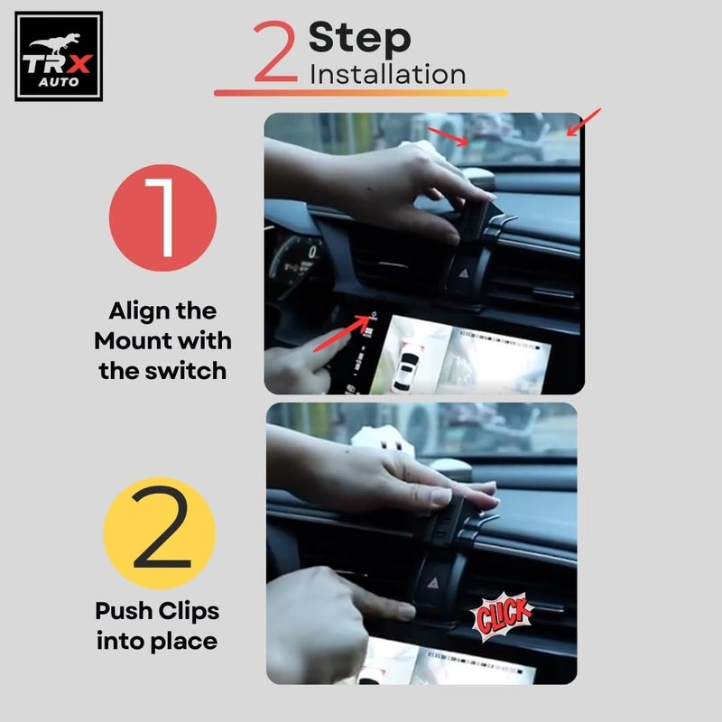 TRX AUTO Phone Holder Mount With Gravity Phone Holder For Honda Civic 2016 To 2021 | Honda Civic 10th Gen Car Accessories | Civic Mobile Phone Holder - Image 5