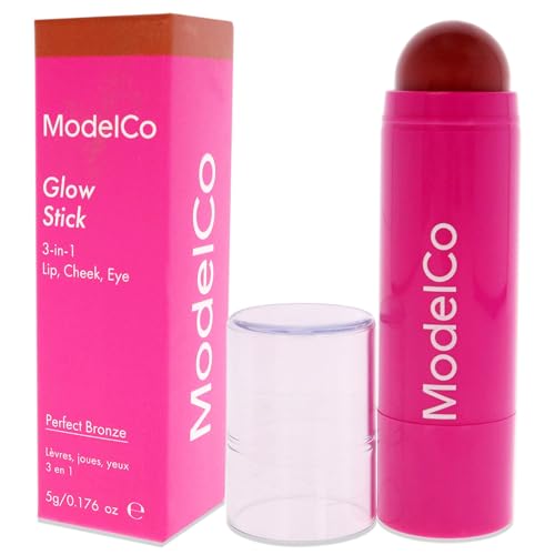 ModelCo Glow Stick 3-In-1 - Multi-Use Cream Color Stick - Hydrating Creamy Formula - Delivers Luminous Color For Healthy Glow - Buildable Coverage From Sheer To Saturated - Perfect Bronze - 0.176 Oz - Image 4