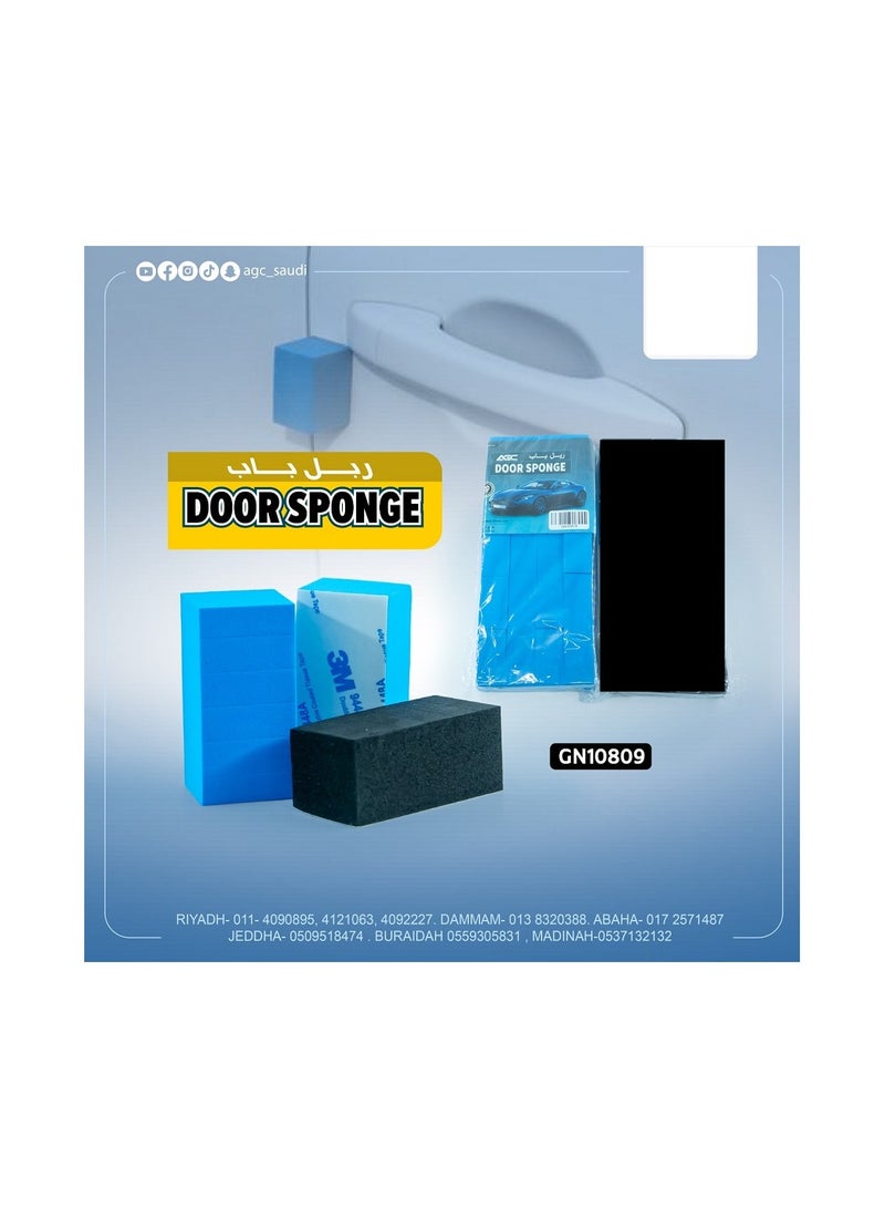 Generic A two-piece door protection sponge set, blue 
