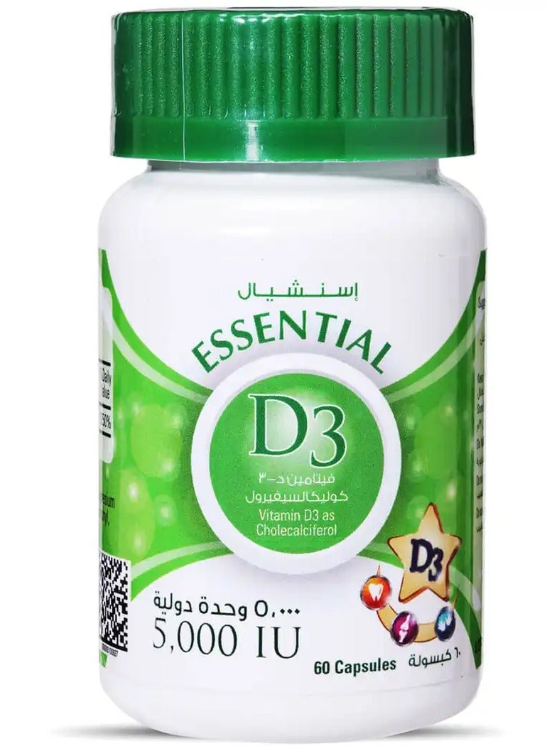 Essential Vitamin D3 5000 IU 60 Capsules - Image 1