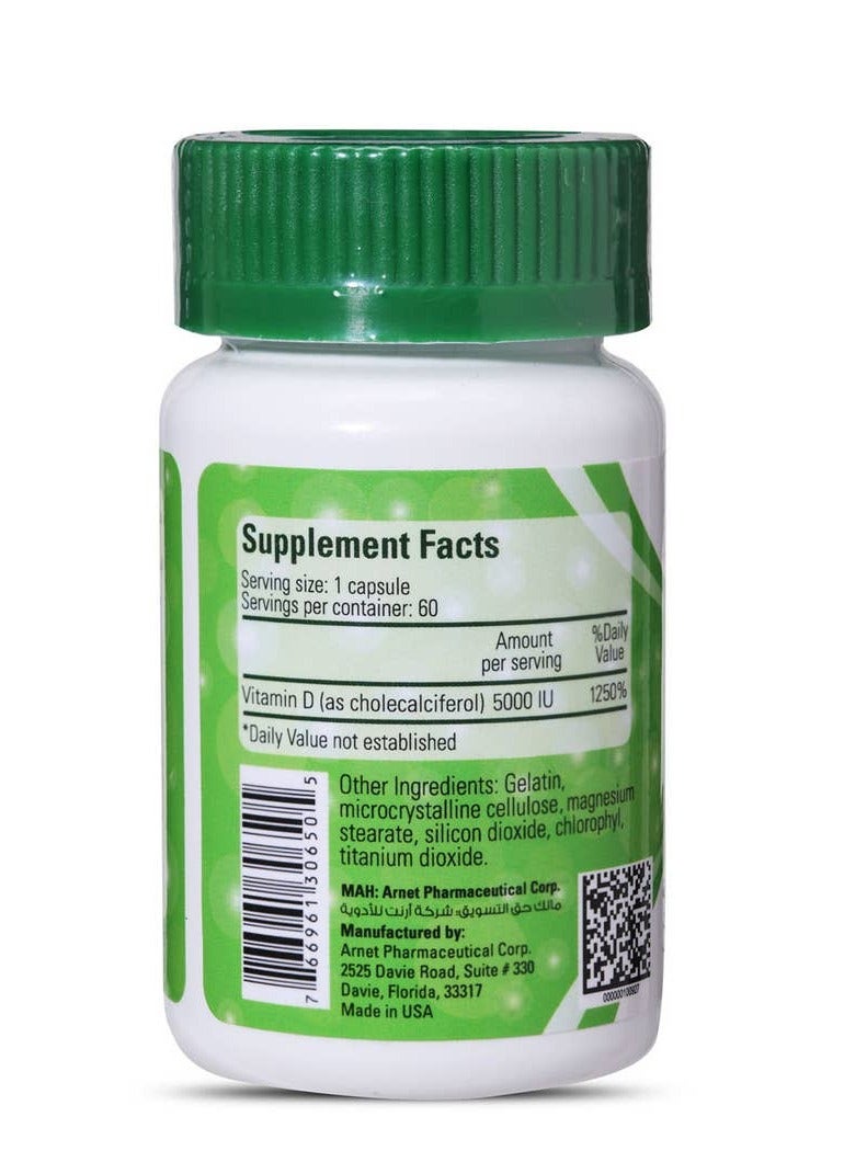 Essential Vitamin D3 5000 IU 60 Capsules - Image 2
