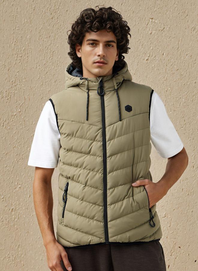 Kappa Men Sleeveless Hooded Puffer Gilet - Image 1
