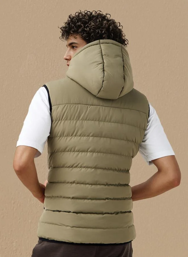 Kappa  Kappa Men Sleeveless Hooded Puffer Gilet for Men | Best Price UAE