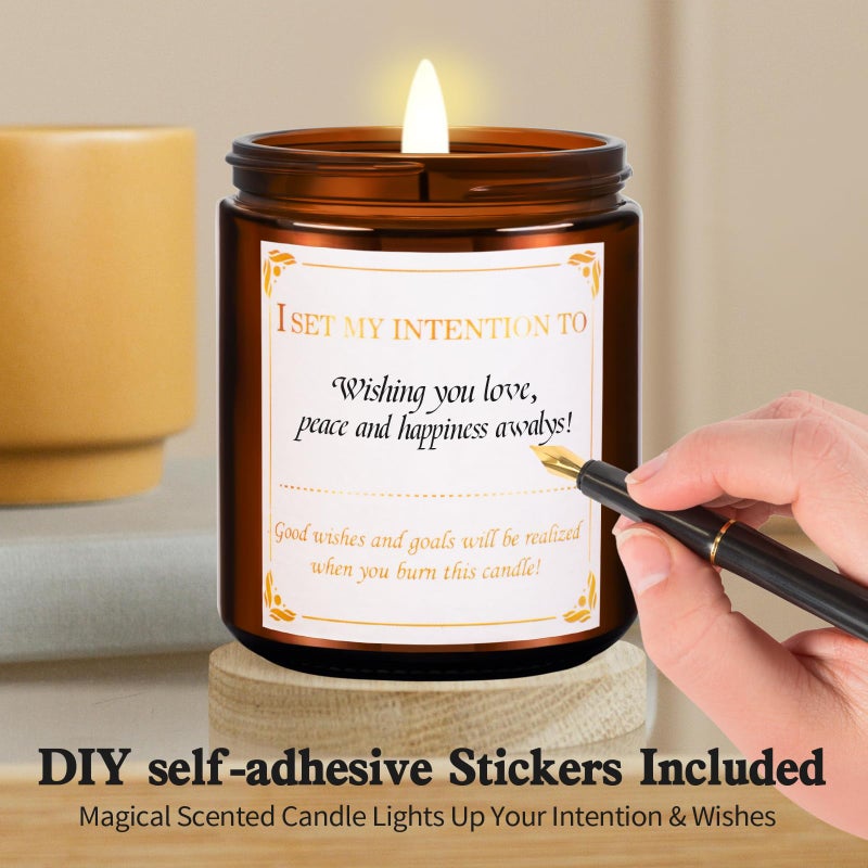 AGOL 4 Pack Scented Candles for Home, 36 Oz 200 Hours Burn, Luxury Amber Jar Natural Soy Candles, Aromatherapy Candles Set, Candles Gift for Women Men Birthday Thanksgiving Christmas, Spa, Sleep,Yoga,Read - Image 5