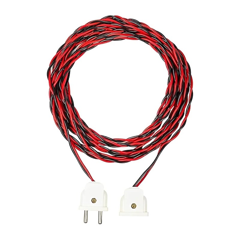Black Red Flexible Twisted Wire MaleFemale Socket Plug Copper Wire with 2 Pin Plug Flat Wire Extension Cord for Multipurpose Use Festive Decorations Diwali Christmas etc 10 Meter  - Image 1