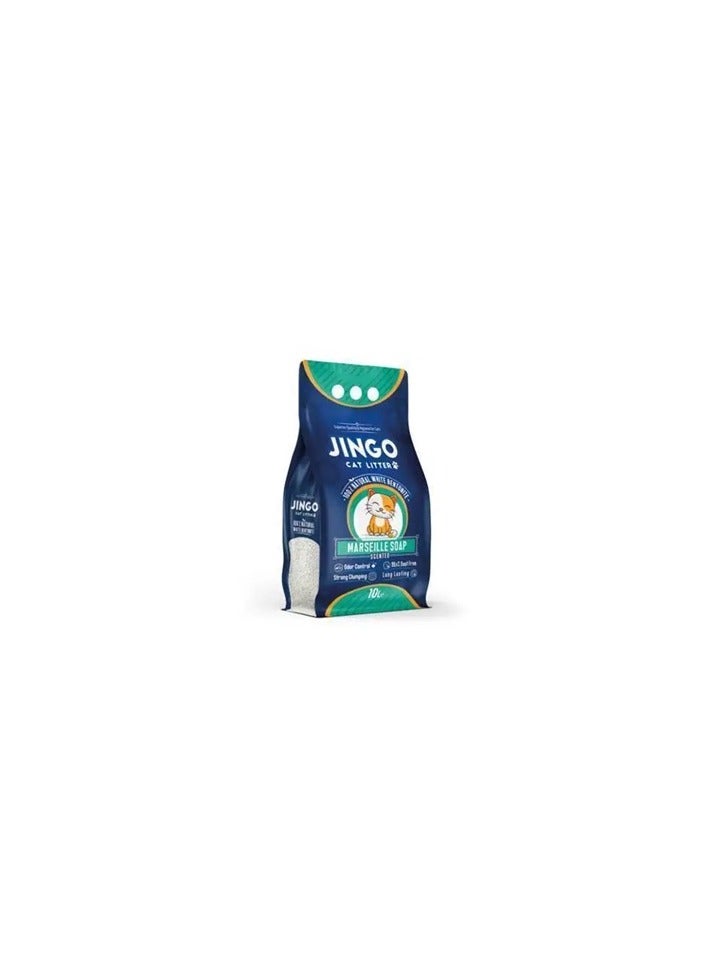 JINGO Jingo cat litter 100% natural white bentonite marseille soap 10 litr