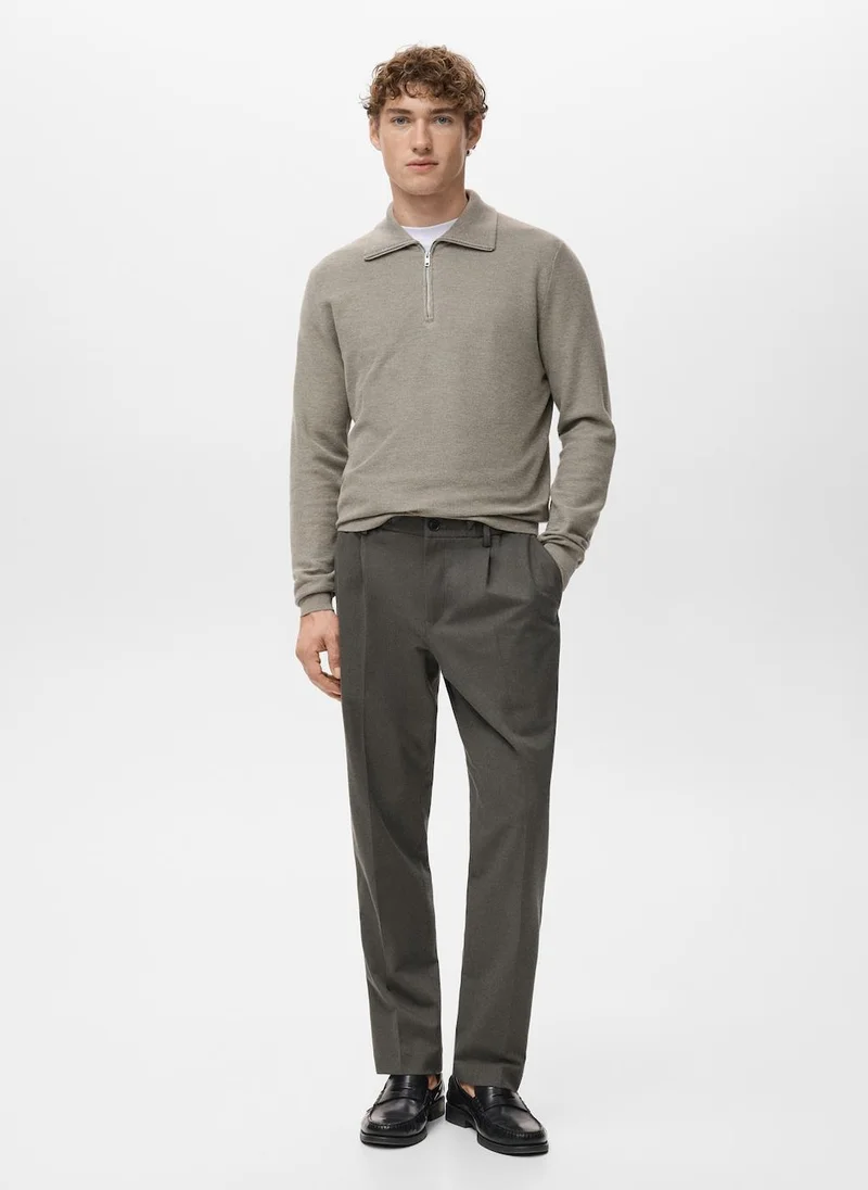 Mango Man  Regular fit cord pleated trousers for Men | Best Price UAE