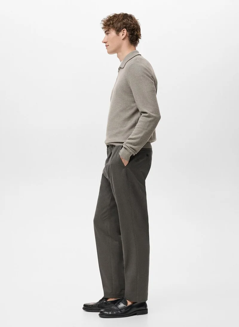 Mango Man  Regular fit cord pleated trousers for Men | Best Price UAE
