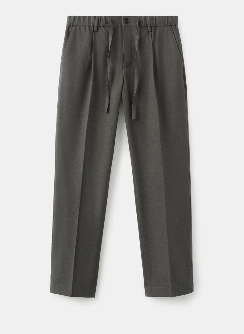Mango Man  Regular fit cord pleated trousers for Men | Best Price UAE