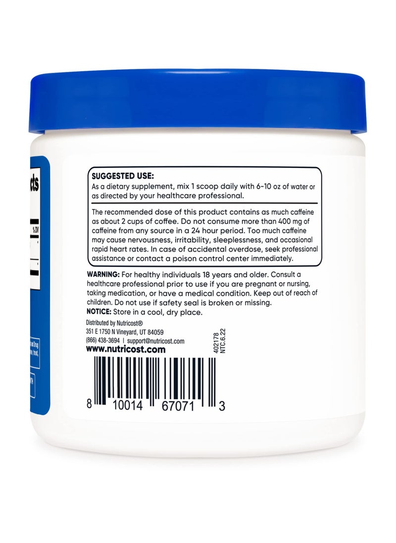 Nutricost - Guarana Powder 220 mg of Natural Caffeine, 1G Per Serving, 100 Servings, Net Wt. 3.5 Oz (100 G) Dietary Supplement - Image 1