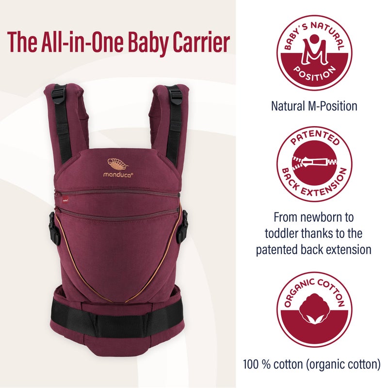 manduca XT Baby Carrier - All-In-One Baby Carrier for Newborns from 3.5 kg and Toddlers up to 20 kg - Ergonomic Child Carrier with Adjustable Bridge - One Size Fits All - Denim Toffee - Image 2