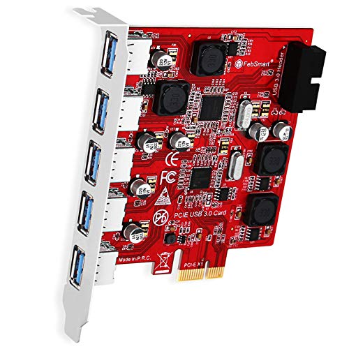 FebSmart 7-Ports Superspeed 5Gbps USB 3.0 PCIE Expansion Card, 5-Ports USB-A and an 19Pin USB 3.0 Header, Built in FebSmart Self-Powered Technology, No Need Additional Power Supply (FS-U7S-Pro) - Image 3