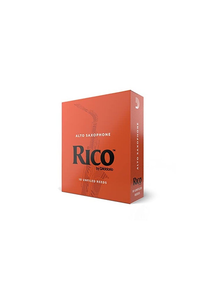 D'Addario Rico Alto Saxophone Reeds - 2.5 Strength, 10-Pack, Unfiled for Clear Sound - Image 1