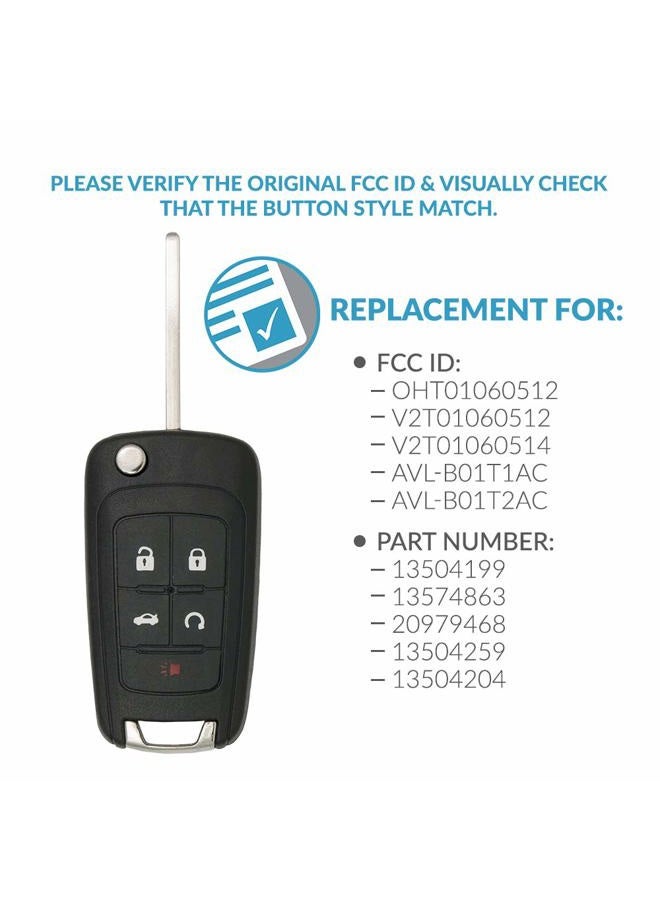 Keyless2Go New Keyless Remote 5 Button Flip Car Key Fob Select Impala Malibu Camaro Cruze Equinox And Other Vehicles That Use FCC OHT01060512 by Keyless2Go - Image 4