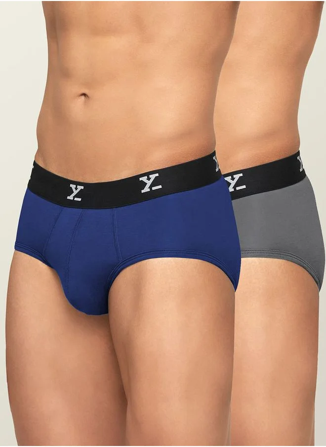 اكس واي اكس اكس Pack of 2 - Logo Waistband Modal Briefs by Styli
