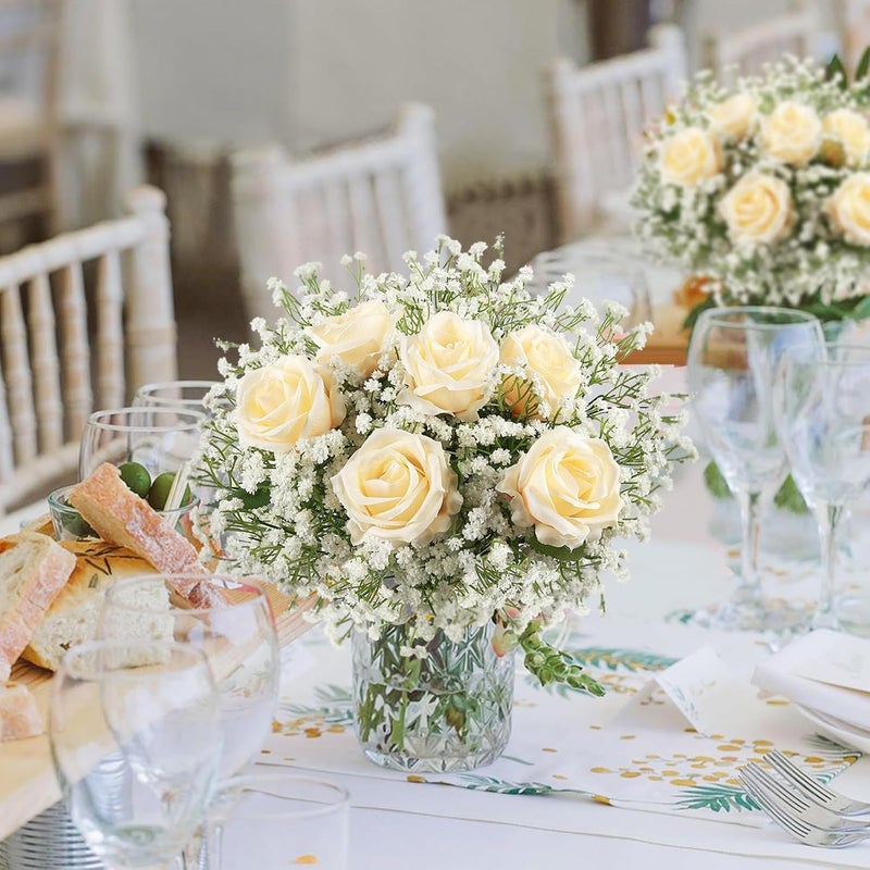DEEMEI 6 PCS Babys Breath Artificial Flowers Fake Babys Breath Flowers Artificial Bulk White Gypsophila Bouquets Real Touch Faux Flowers for Wedding Floral Arrangement Party Home Decoration - Image 2