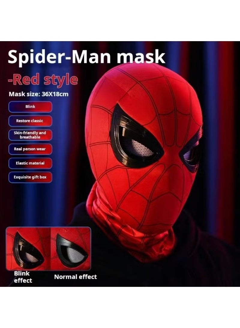 قناع بطل العنكبوت – قابل للتحكم في الومض الميكانيكي ، قناع بطل سوبر العنكبوت المُحاكٍ للحقيقة لكوسبلي - Image 5