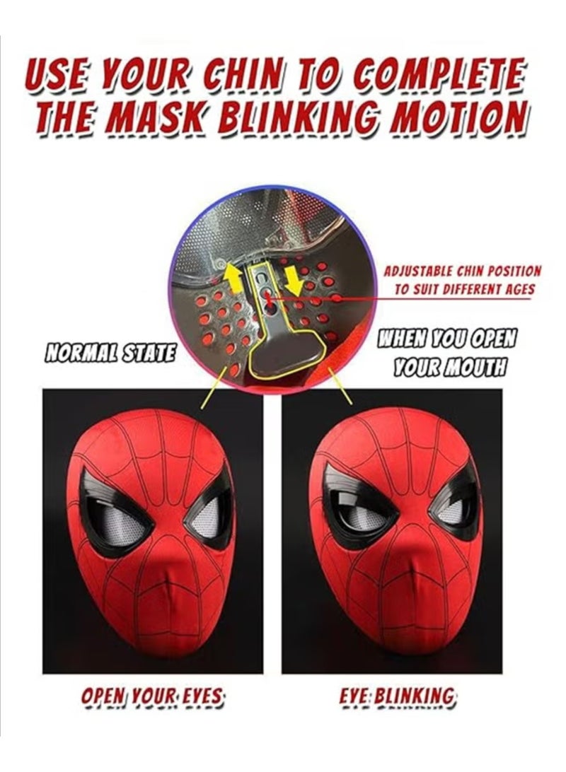 قناع بطل العنكبوت – قابل للتحكم في الومض الميكانيكي ، قناع بطل سوبر العنكبوت المُحاكٍ للحقيقة لكوسبلي - Image 4