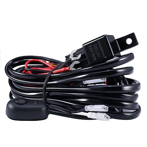 Auxbeam Led Light Bar Wiring Harness with 12V 40Amp Fuse Relay ONOff Switch 2 Lead 2 Meter Universal - Image 1