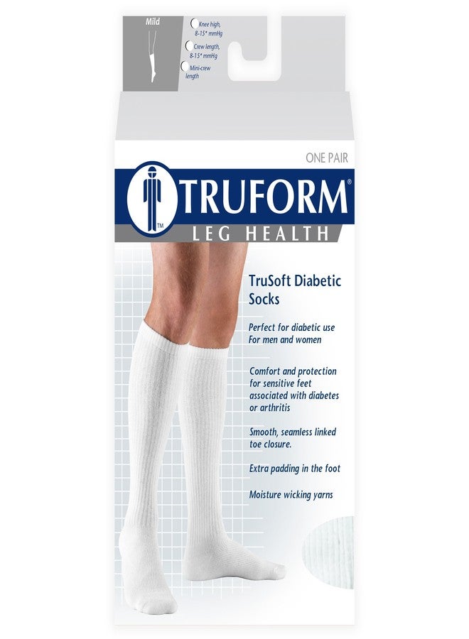 Truform 1913, Diabetic Compression Socks, 8-15 mmHg, Knee High, Cushion Foot, White, Large (Pack of 2) - Image 3