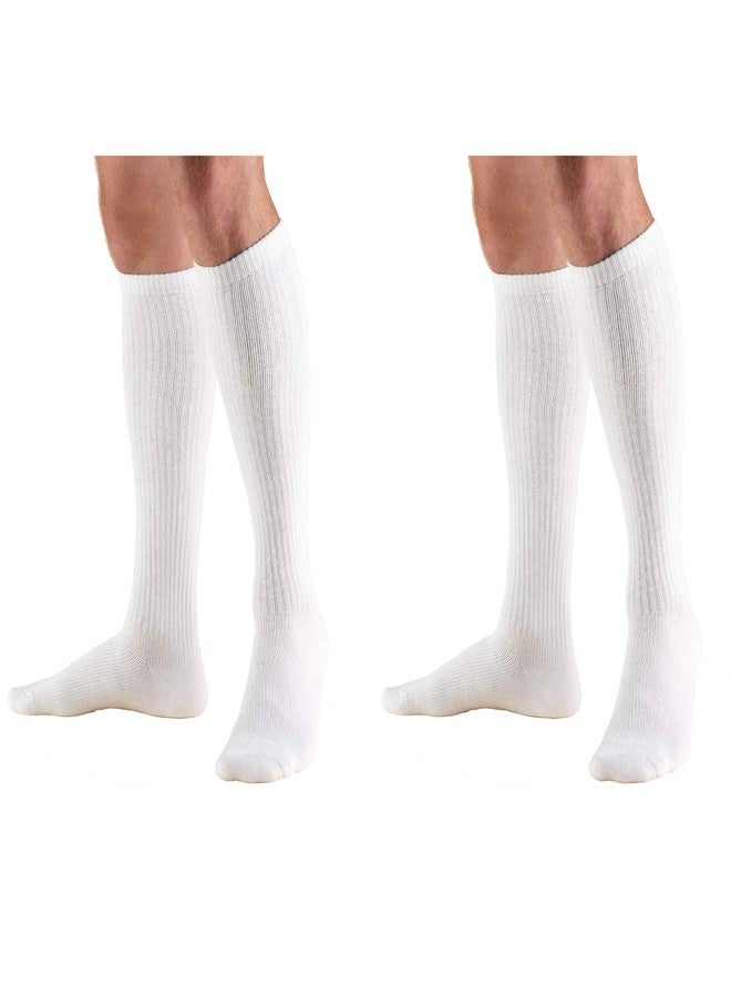 Truform 1913, Diabetic Compression Socks, 8-15 mmHg, Knee High, Cushion Foot, White, Large (Pack of 2) - Image 1