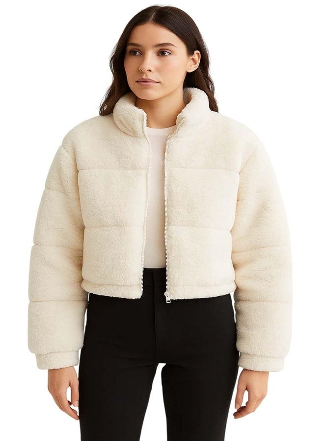 KOTTY Women's Coral Fabric Violet White Jacket (White,S) KTTWOMENSJACKET324S - Image 1