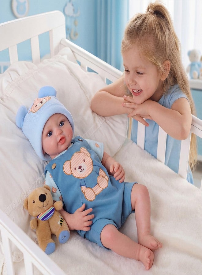 BABESIDE 17-Inch Reborn Baby Dolls, Realistic Lifelike Newborn Poseable Doll with Soft Vinyl Limbs, Cloth Body and Complete Accessories, Gift for Kids Girls Boys Age 3+ - Image 2