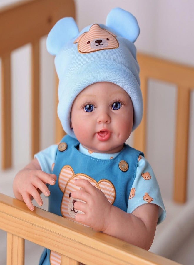 BABESIDE 17-Inch Reborn Baby Dolls, Realistic Lifelike Newborn Poseable Doll with Soft Vinyl Limbs, Cloth Body and Complete Accessories, Gift for Kids Girls Boys Age 3+ - Image 3