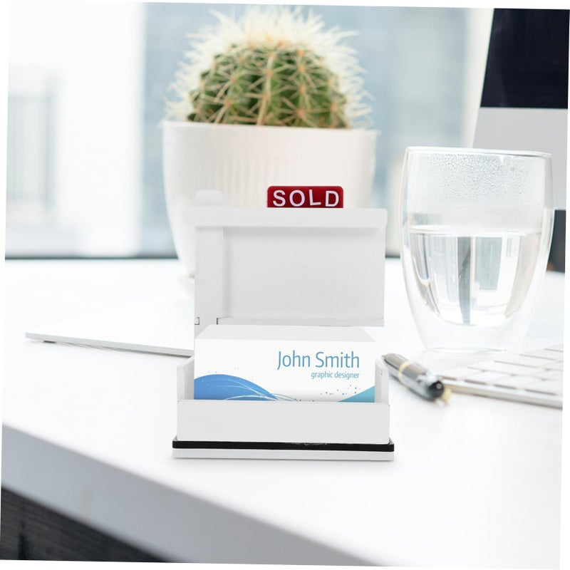Adjustable Height Business Card Display Stand 10 Piece Holder Office Organizer - Image 4