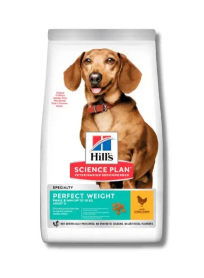 Hills Hill's Science Plan Perfect Weight Small & Mini Adult Dog Food with Chicken 1.5kg