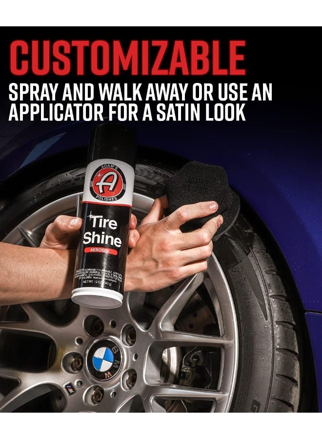 Adam's Polishes Aerosol Tire Shine 12Oz - Fast, Easy, Effective Way To Add Gloss - No-Sling Use With Or Without Tire Applicator - Image 3